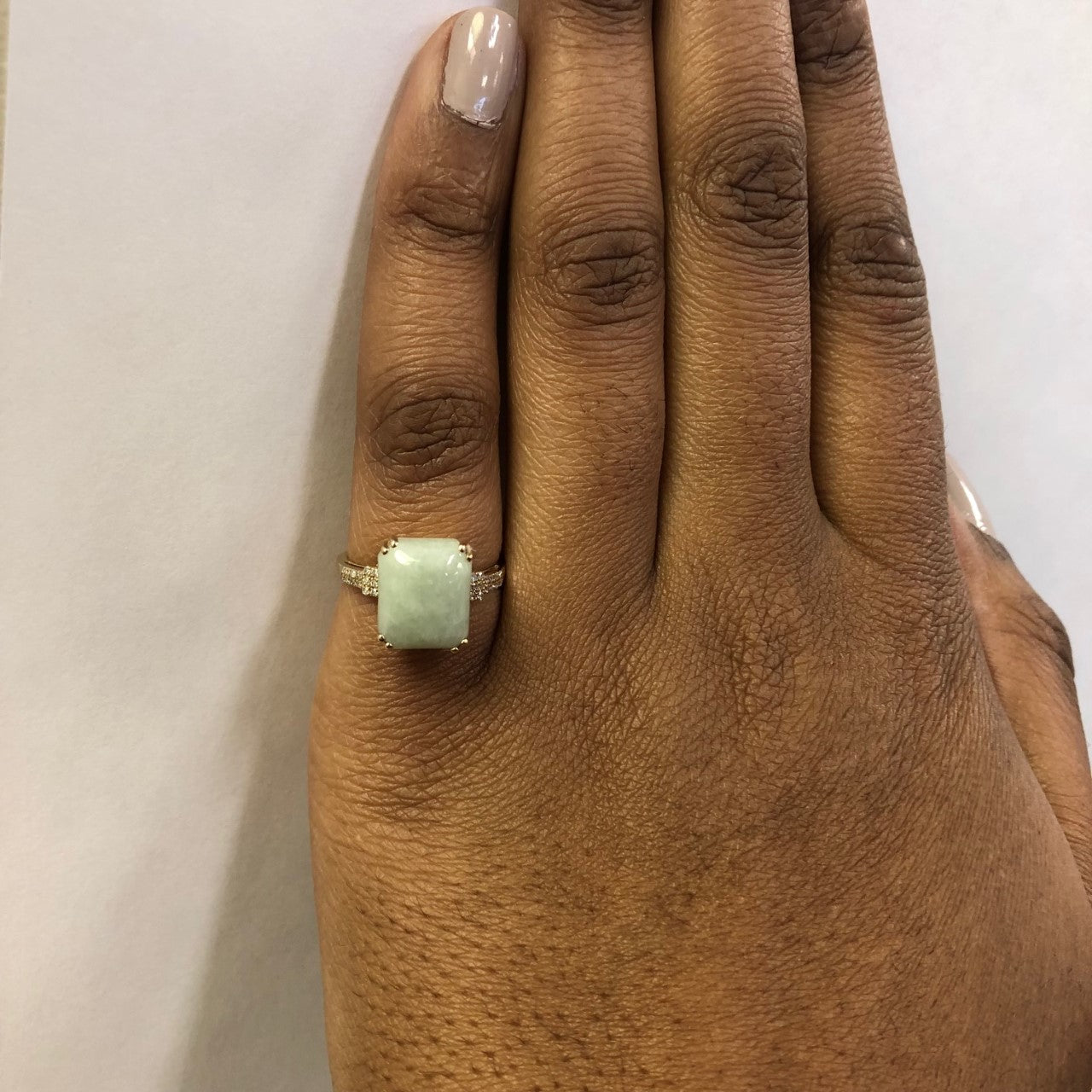 Effy' Jadeite & Diamond Ring | 8.00ct, 0.12ctw | SZ 7 |
