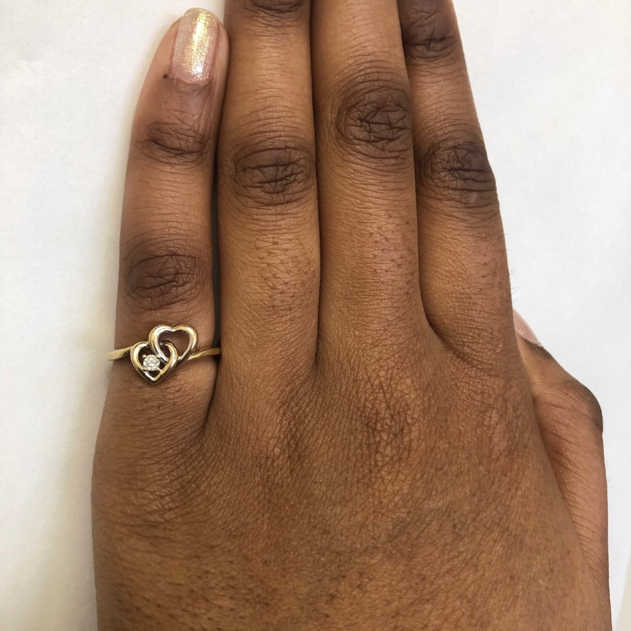Diamond Heart Open Work Ring | 0.05ctw | SZ 6.75 |