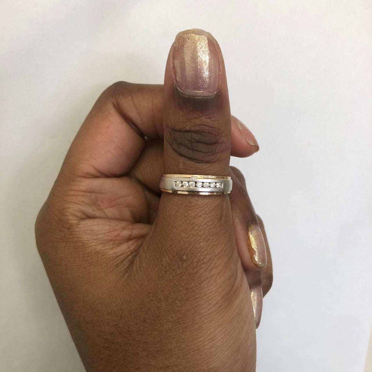 Channel Set Diamond Two Tone Ring | 0.15ctw | SZ 10 |